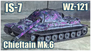 IS-7, WZ-121 & Chieftain Mk.6 • WoT Blitz Gameplay