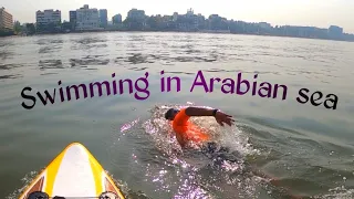 How to swim in Open Sea | Swimming in Arabian sea | open water swimming