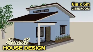 SMALL HOUSE DESIGN IDEA | 2 BEDROOM (6m x 6m) / (19.7ft x 19.7ft) |D'M Sketch PH |SketchUp Animation