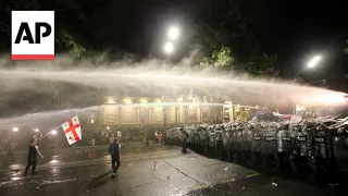 Georgian police use water cannons to try to disperse Tbilisi protesters