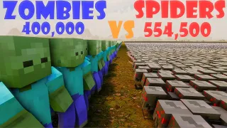 Minecraft Battle | 400,000 Zombies vs 554,500 Spiders | Ultimate Epic Battle Simulator 2