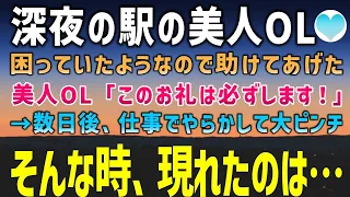 【感動する話】深夜の駅で困っていた美人OLを助けた俺。美女「このお礼は必ず！」→数日後、取引先でやらかしてしまい大ピンチ。そんな時、慌てた上司がとんでもないこと【いい話】朗読