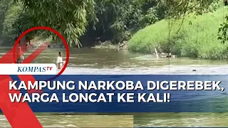 Polisi Gerebek Kampung Narkoba di Medan, Warga Panik dan Loncat ke Kali