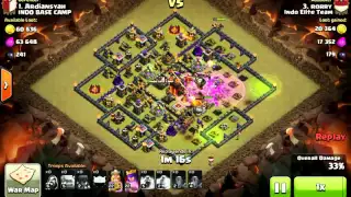 3 Stars Clan War TH10 VS TH10 Gowiwi attack strategy (5 Golems)