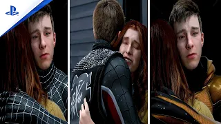 Marvel's Spider-Man 2 Peter Hugs MJ With All Suits Full Scenes