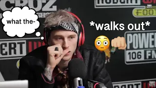 Machine gun kelly being annoyed by interviewers for 2 minutes straight