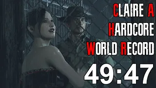 Resident Evil 2 Remake - Claire A Hardcore Speedrun World Record - 49:47