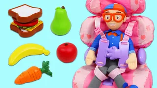 Feeding Blippi Road Trip Meal Time & Kids Learning with Ricky Zoom Water Wonder Story Book!