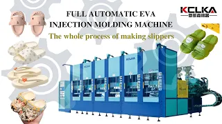 The whole process of making EVA slippers full automatic EVA injection molding machine making slipper