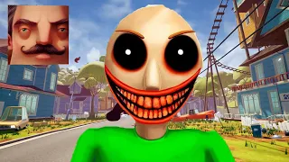 Hello Neighbor - My New Neighbor Big Baldi Exe Act 2 Trampoline Gameplay Walkthrough