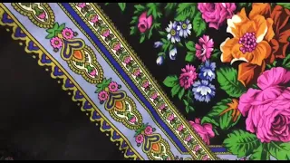 Бабушкин сундук!  Платок шерсть 125/125, с шерстяной бахромой «Павловские розы» Зиновьева Клара