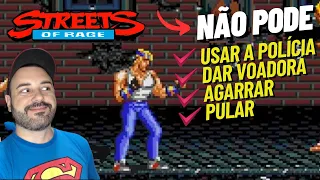 STREETS OF RAGE (Mega Drive) SEM USAR A POLÍCIA, VOADORA, ARREMESSAR NEM PULAR - NO HARD ATÉ ZERAR?