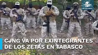 Presuntos miembros del CJNG anuncian limpia en Tabasco