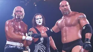 Sting, Goldberg and Hulk Hogan confront Kevin Nash, Sid Vicious and Rick Steiner