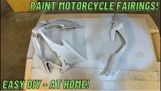 Painting My Motorcycle Fairings At Home (ZX6R) Part 1