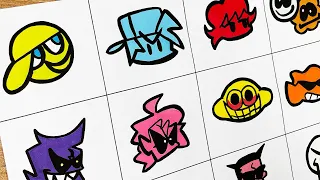 Drawing FNF icons without sketch [Friday Night Funkin'] 🎃Part6🍋