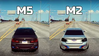 NFS Heat: BMW M5 vs BMW M2 Competition - Drag Race