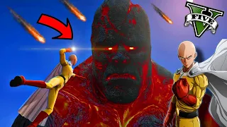 GIANT GOD TITAN Vs ONE PUNCHMAN In GTA 5 Epic Battle ( GTA V Mods )