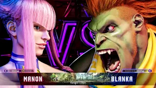 Street Fighter 6: Manon vs Blanka - 4K 60FPS Gameplay