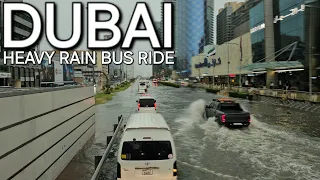 Dubai Climate Change "HEAVY RAIN" 9am Bus Ride: Silicon Oasis to Al Karama Bus Stn (4.16.24: 4K-UHD)