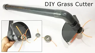 how to make a powerful grass cutter trimmer at home (DIY brush cutter)