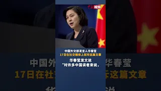 华春莹：“如果任何人想伤害中国 而自己毫发无损，那是幻想”