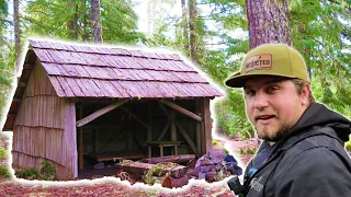 Camping In 100 YR Old ABANDONED Survival CABIN!