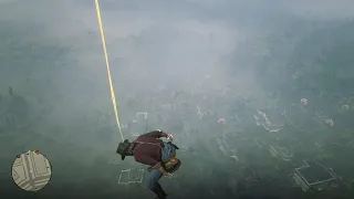 RDR2 - Falling from the height of clouds with the help of vomiting animation