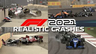 F1 2021 REALISTIC CRASHES #1