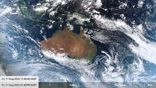 13 August 2023, 3 days, Australia / New Zealand weather, timelapse - 8K
