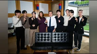 BTS with President Moon Jae-in and Juju chang✨