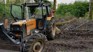 VLOG #36 Buchenholz Rücken und ein bisschen aufräumen mit Forstschlepper Renault 85-34 mx