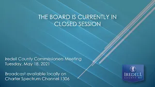 BOARD OF COMMISSIONERS - PRE MEETING - May 18 2021