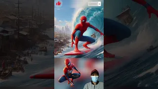 superheroes surfing in tsunami wave part 1💥Avenger dc all charater#marvel #dc#shortsvideo