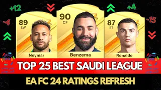 EA FC 24 | TOP 25 BEST SAUDI PRO LEAGUE PLAYER RATINGS (FIFA 24)! 💀😲 ft. Ronaldo, Neymar, Benzema…