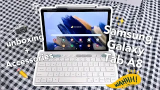 ☁️Unboxing📦SAMSUNG GALAXY TAB A8✨+ Accessories⌨️Tablet Peranti Siswa🇲🇾