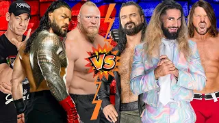 Seth Rollins Aj Styles & Drew McIntyre Vs Roman Reigns John Cena & Brock Lesnar WWE 2K23