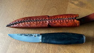 Leather Sheath Work for Puukko Knife @thetopicala