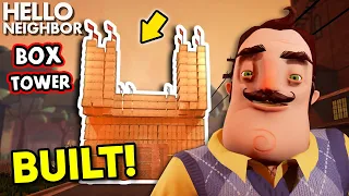 Building a HUGE BOX TOWER in Hello Neighbor!!! (Box Castle) | Hello Neighbor (Mods)