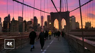 4K Walk on BROOKLYN BRIDGE 🗽 Walking tour to MANHATTAN NYC Status Video