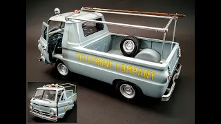 1966 Dodge A100 Pickup Hemi 1/25 Scale Model Kit Build How To Assemble Paint Two Engines Open Doors