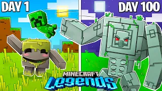 I Survived 100 Days as a GOLEM in Minecraft LEGENDS