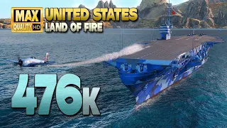 Aircraft Carrier United States: Huge 476k on map Land of Fire - World of Warships