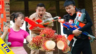 LTN Nerf War : Couple Seal Planting RAMBUTAN & Delta Force T Nerf Guns Fight Deliver Team