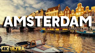 Flying Over Amsterdam (4K UHD) - Relaxing Music along with Beautiful Nature Videos