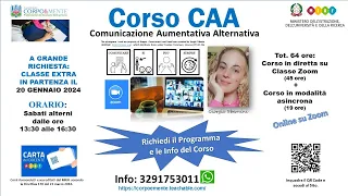 Testimonianze corsisti CAA (Comunicazione Aumentativa Alternativa) Associazione Corpo&Mente