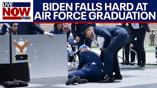 Biden falls at Air Force Academy commencement | LiveNOW from FOX