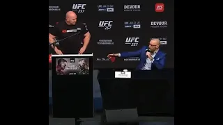 Conor Mcgregor and Dustin Poirier showing each other respect before their bout at UFC 257