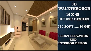16*45 House Design 3D |720 sqft |16 by 45 HOUSE DESIGN |16*45 ghar ka naksha |720 sqft home design