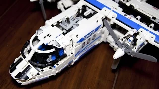 Lego Technic 42025 Cargo Plane and Hovercraft Speed Build with Power Functions